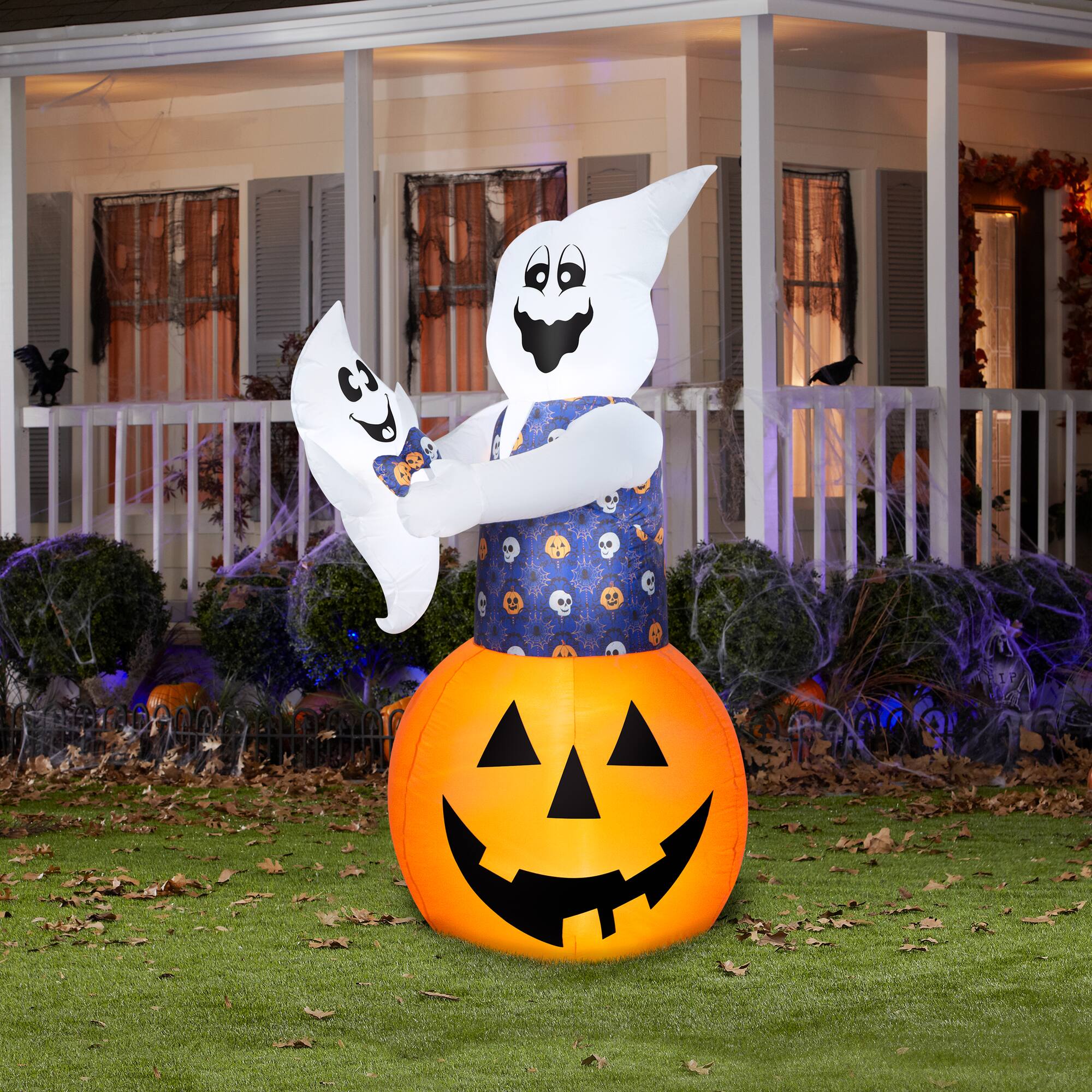 6ft. Airblown® Inflatable Halloween Animated Lifting Damask Ghost with Baby